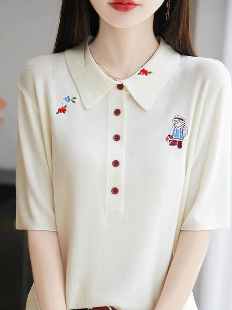 Loose  Ne ort Sve T-irt Women's Summer New Sle Korean Version Bla White Stripes Casual Overhead Top