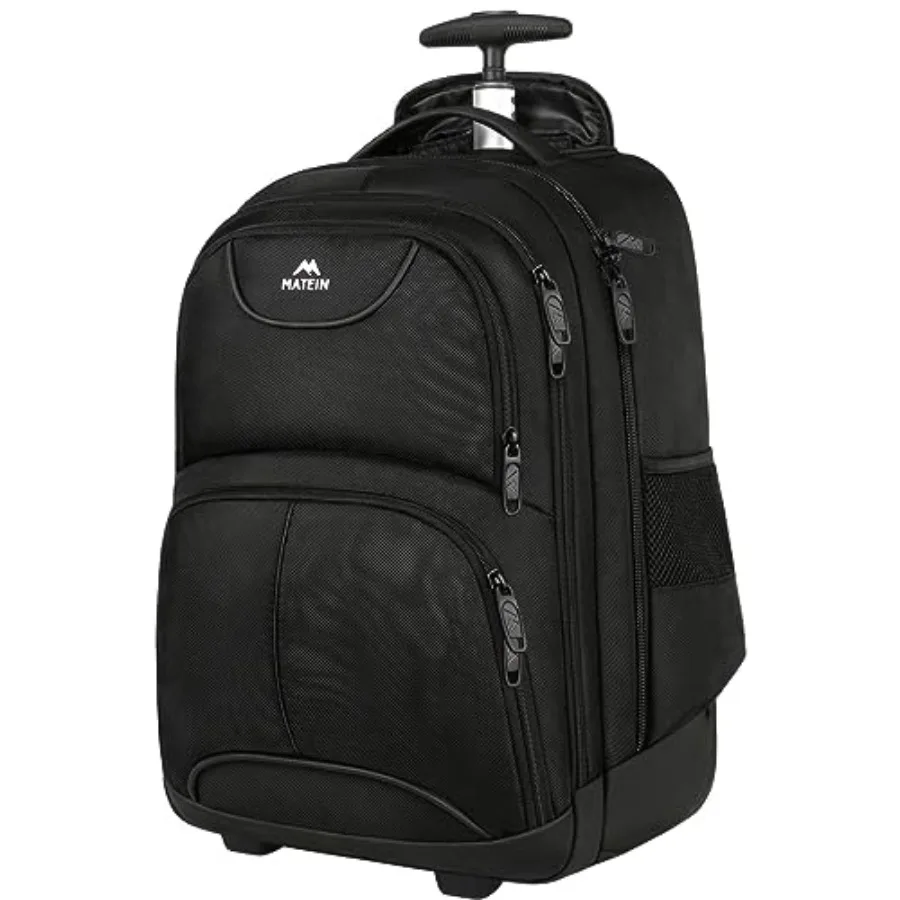

Rolling Backpack 17 inch Water Resistant Wheeled Laptop Backpack Carry on Luggage Business Bag Overnight College Computer Bag T