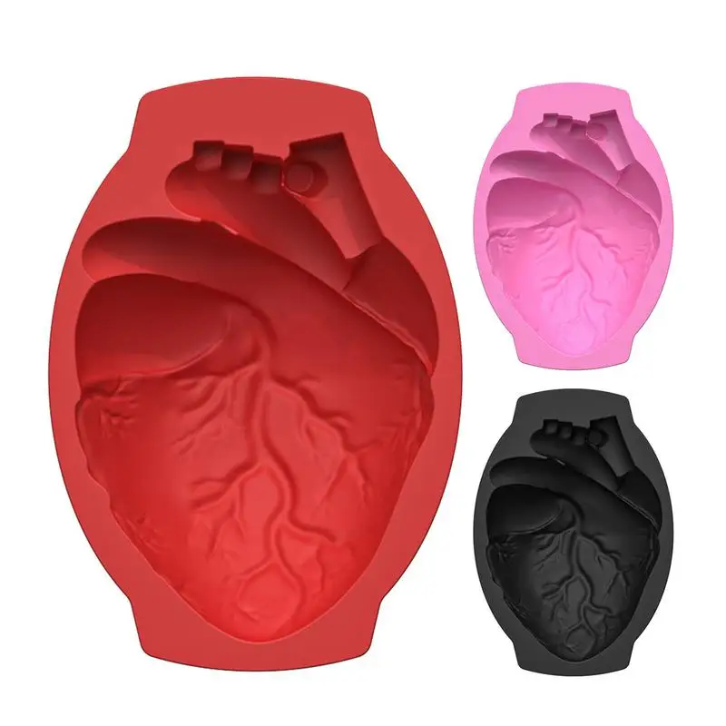 Human Heart Mold Large 3D Human Heart Chocolate Mold Fondant Mold For Baking Cake Decorating Tools Cake Resin Molds Kitchen