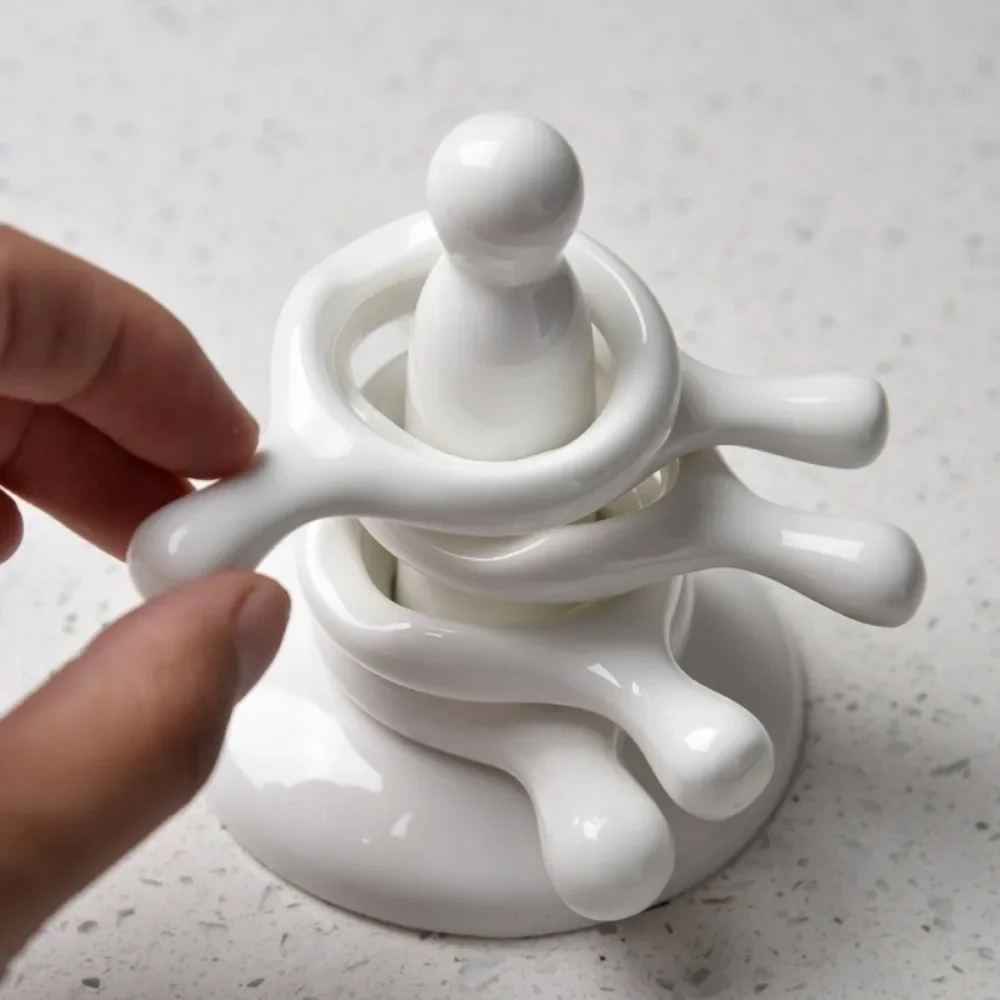 

6pcs Set Ceramic Chopstick Holders Kitchenware with Spoon Rest Chopstick Egg Stand for Dining Table Decoration Home Ornament