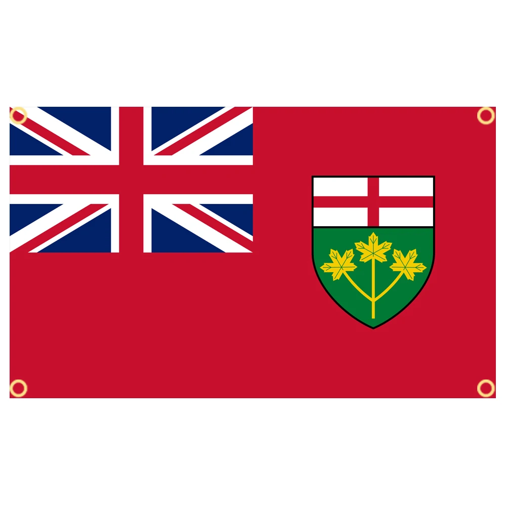 60×90 90x150 120×180CM Ontario Emblem Flag Canada Polyester Printed Banner Tapestry For Decor