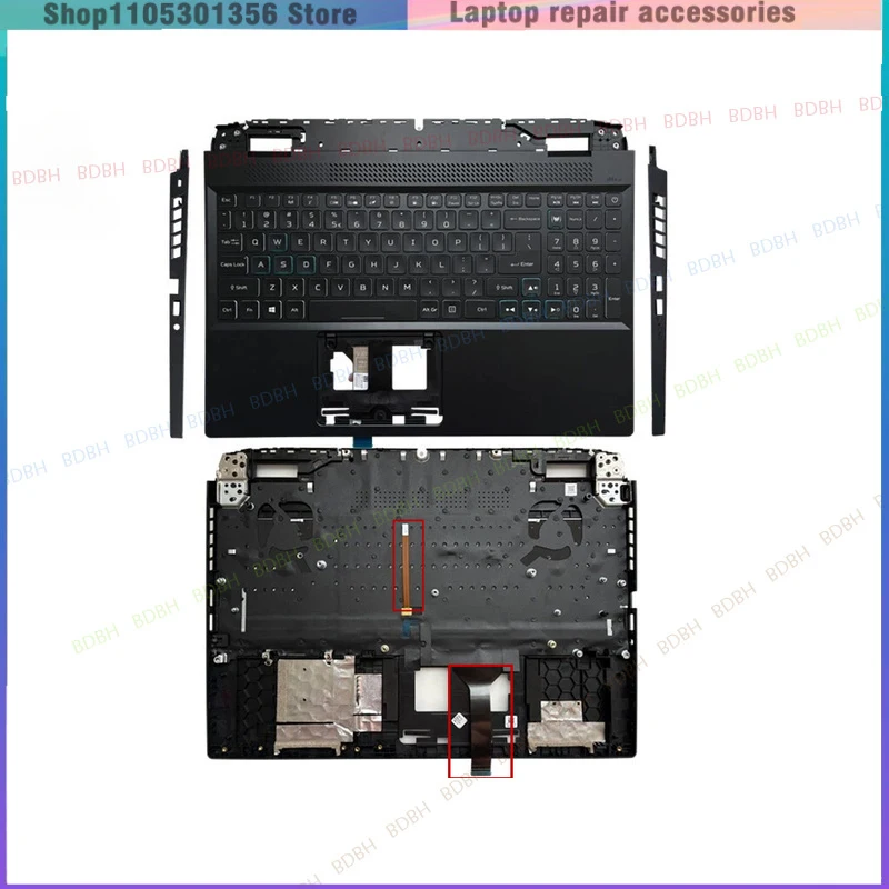 For Acer Nitro 5 AN515-58 AN515-46 N22C1 Upper Case Palmrest Backlit Keyboar