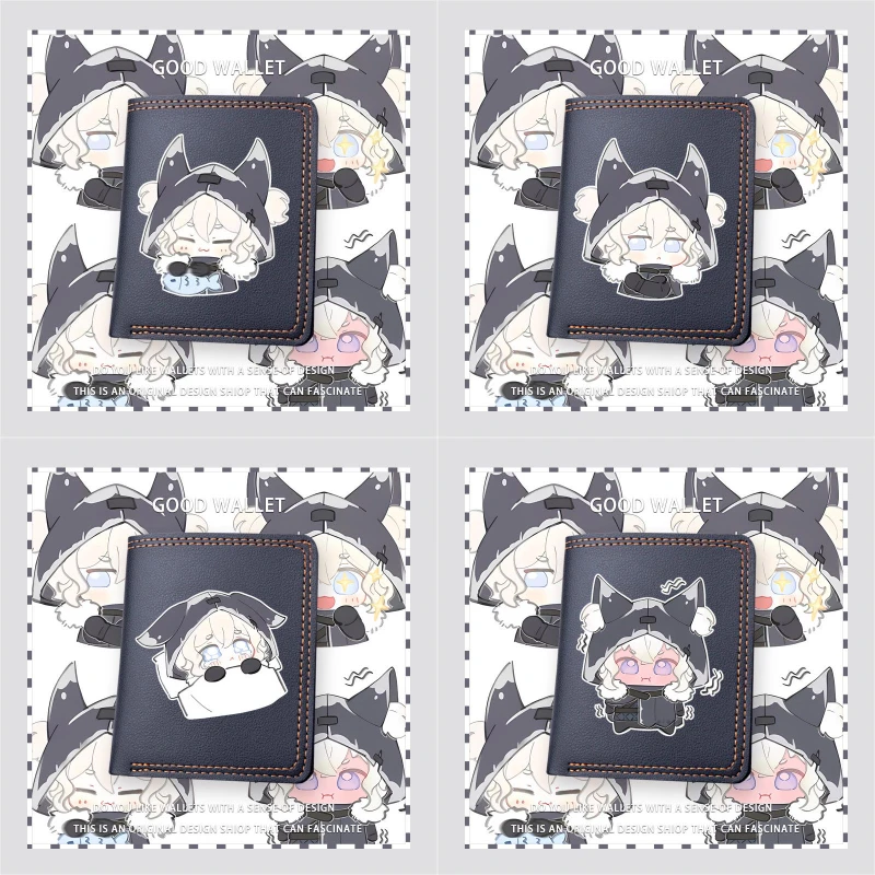 

Identity V Game Anime Cos Watcher Ithaqua унисекс 11x9,3x1 см черный крутой мультяшный мягкий удобный милый короткий кошелек из искусственной кожи подарок