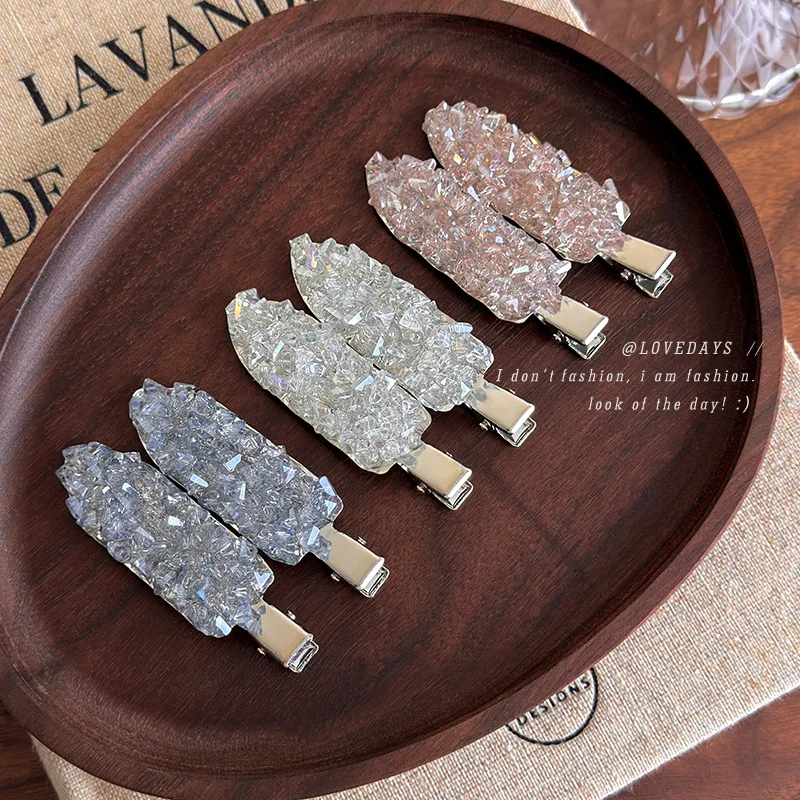 

Изысканная розовая хрустальная заколка-уточка без заломов, роскошная заколка для боковых прядей и непослушных волос для женщин, повседневный аксессуар, нескользящая