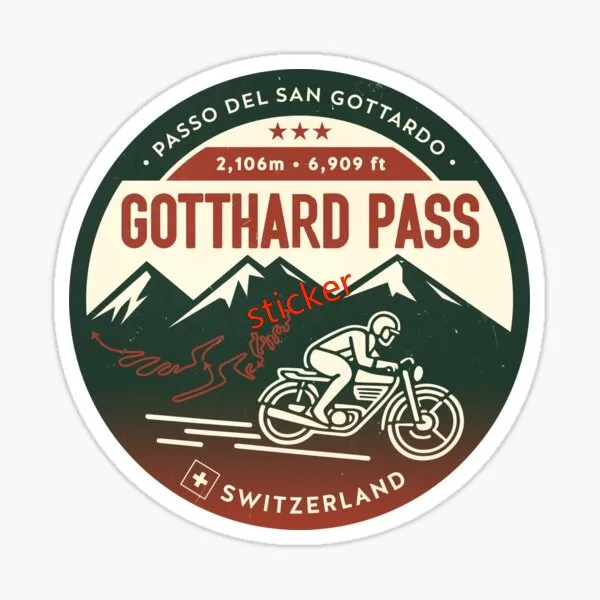 

Grimsel Pass, Switzerland Sticker Furka Pass Decal Waterproof Vinyl Decal For Laptop Water Bottle Car Tumble