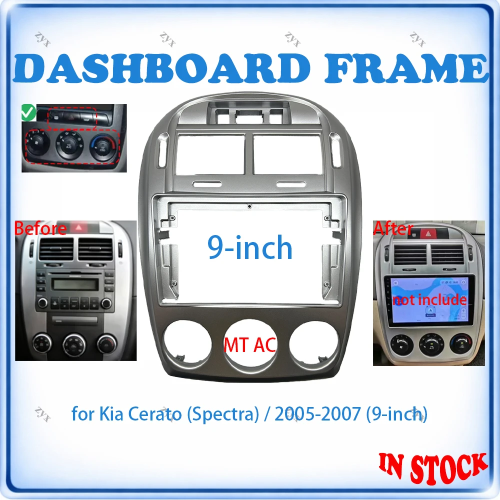

Car Radio Fascia Frame For Kia Cerato Manual 2005-2007 9 inch Wiring Harness Power Cable Car Accessories Plug & Play