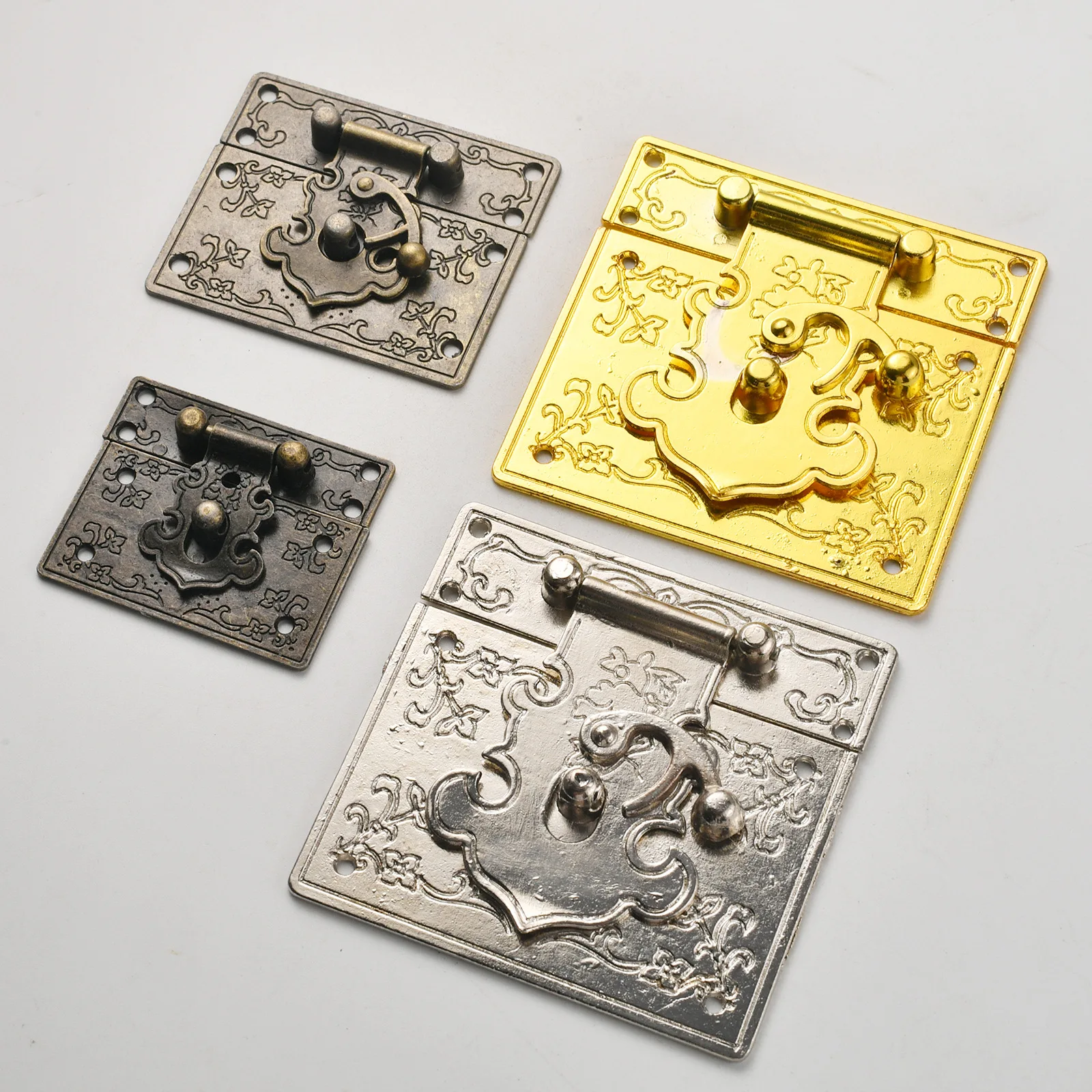Packaging box hardware accessories, square buckle, wooden retro antique zinc alloy, dark buckle acc