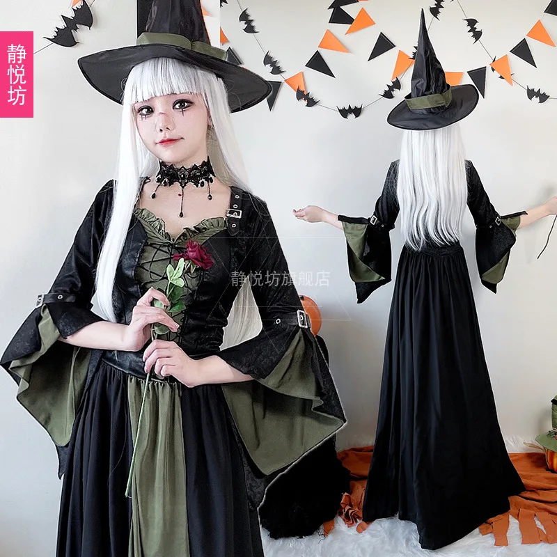 Magic Robe Cosplay Costume Halloween  Adult Witch  Vampire Demon Party Costume