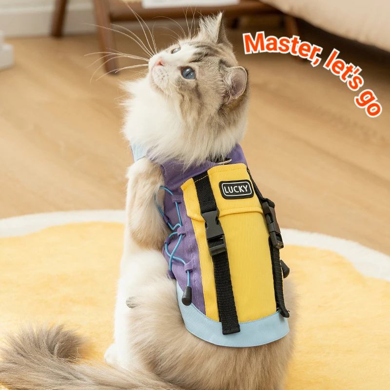 Cat Dog Clothes Hardshell Jacket Windbreaker Going Out Backpack Strap Vest Small Medium Dog Super Cool Pet Clothes Autumn Winter