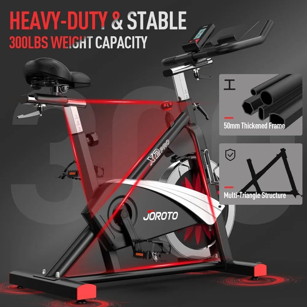 Bluetooth Exercise Bike, Stationary Indoor Cycling Bike with Readable 100 Levels Magnetic Resistance