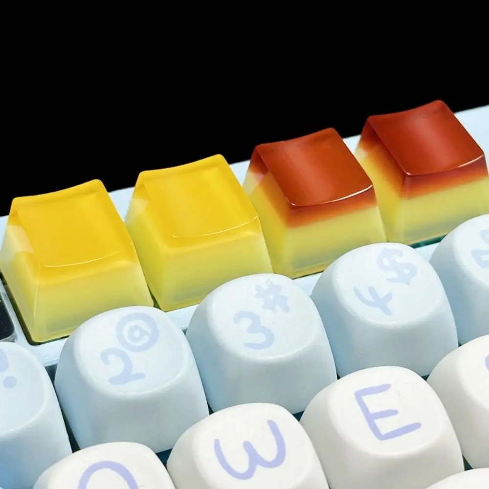 

Cross Shaft Jelly Pudding Keycap Personalized Transparent Design Mechanical Keyboard Key Caps Original Dripping Jelly Texture