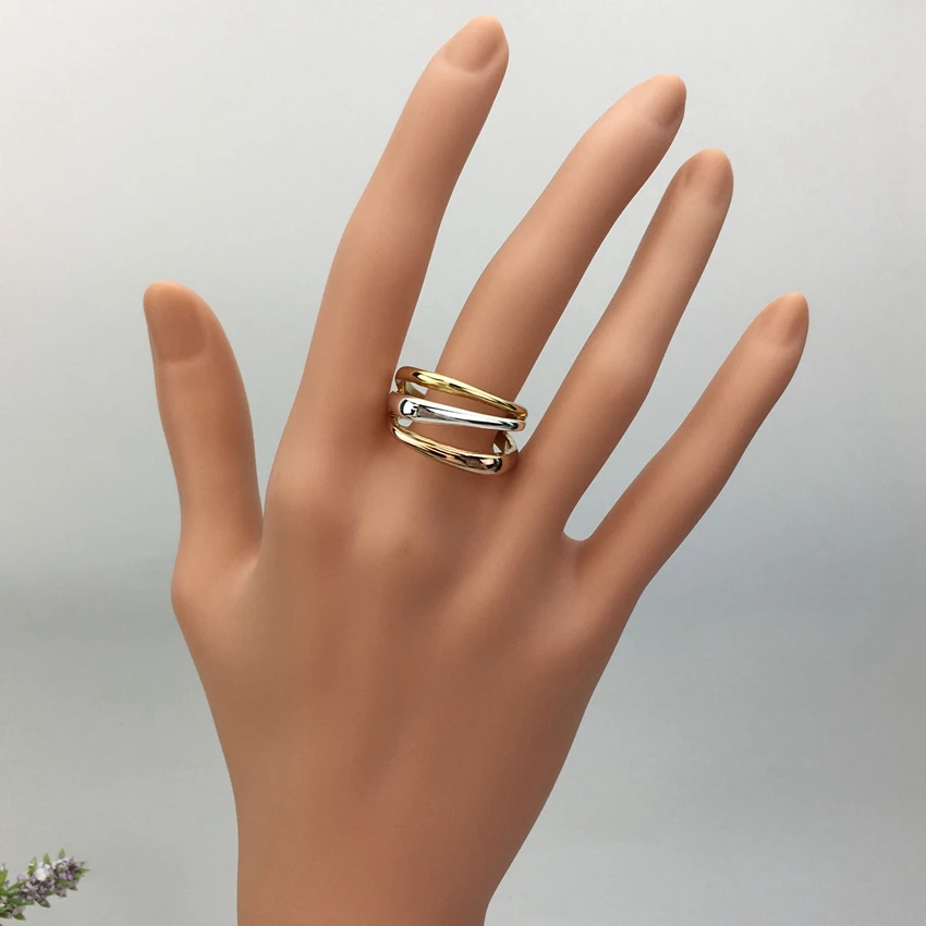 Yuminglai  Dubai Jewelry Fashion Ring for Women Three Tones Rings FHK15522