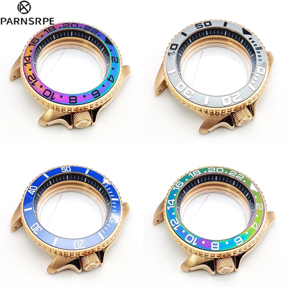 

42mm Rose Gold 007 009 Watch Case With Bezel,Sapphire Glass,For NH35 NH36 Movement 28.5mm Dial 3.8 Crown