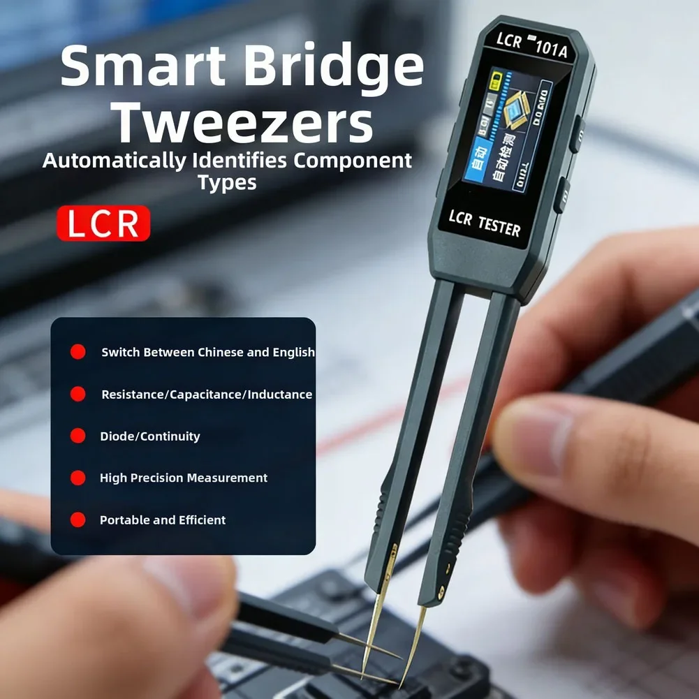LCR Bridge Tester Tweezer Meter For Resistor Capacitor Inductor Identification With High Accuracy And Portable Design