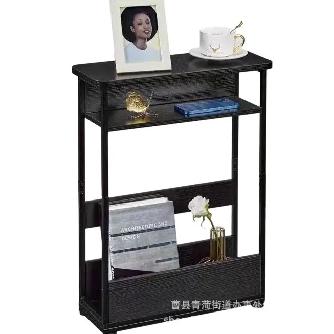 Cross-border wooden coffee table household sofa crevice floor storage rack sofa side multi-function bedside cabinet sofa table
