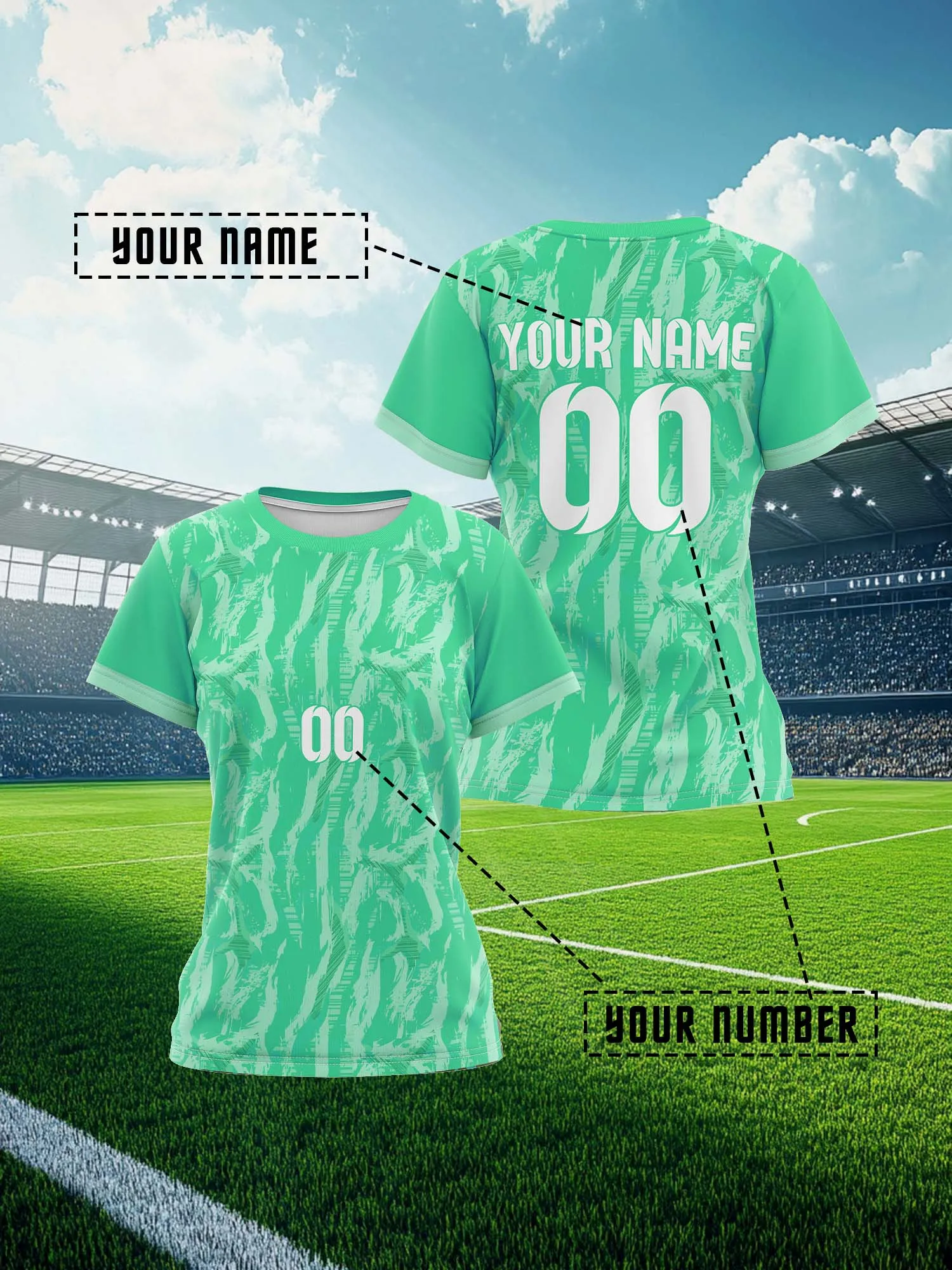 

Женская спортивная футболка с V-образным вырезом на заказ с именем и номером, быстросохнущая, с полной сублимационной печатью, розовая, модная, 2026