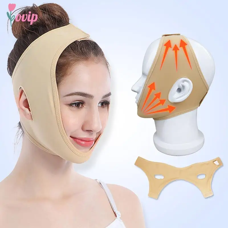 Elastic Face Slimming Bandage V Line Face Shaper Women Chin Cheek Lift Up Belt Facial Massager Strap Face Skin Care Tools Beauty