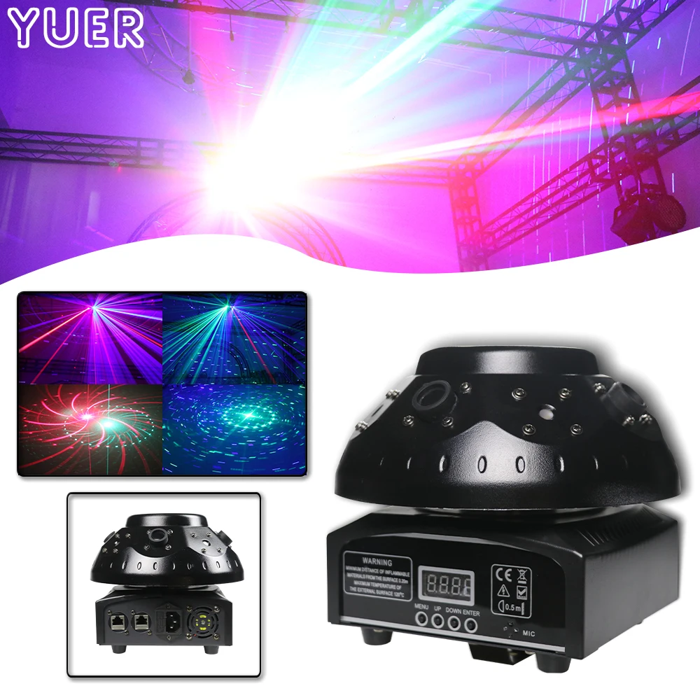 NEW RGB starry sky pattern laser Light DMX Beam Strobe Effect Stage Lighting For DJ Disco Wedding Music Dance Party Bar Club