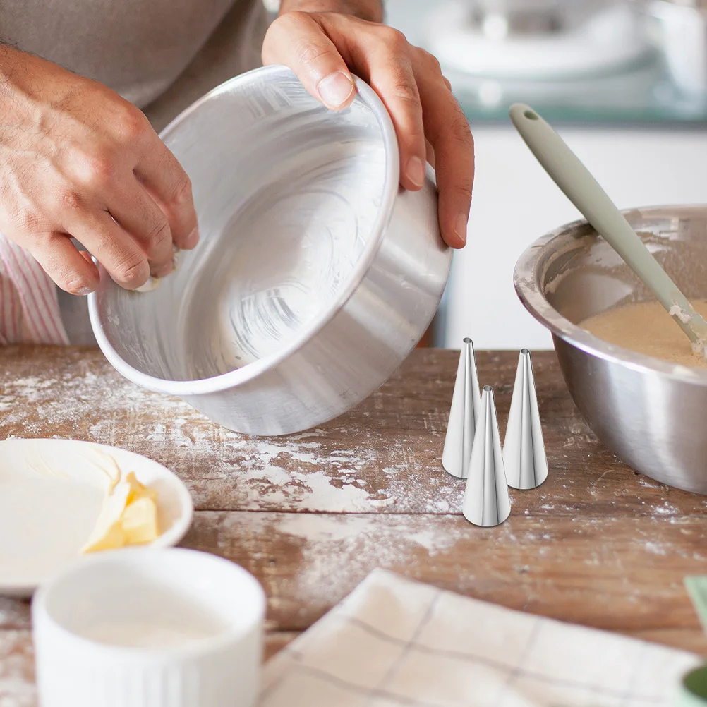 

6Pcs Stainless Steel Croissant Molds Cone Shaped Baking Tools for Pastry Bread Making Cream Horns Cannoli Tubes