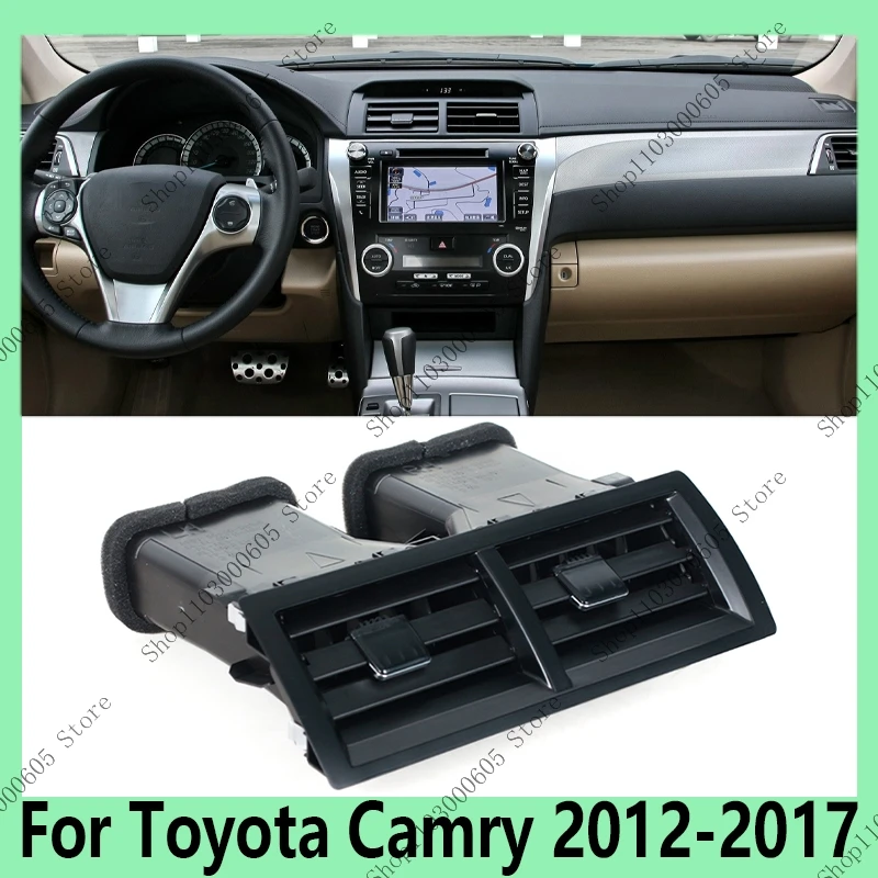 

Для Toyota Camry 2012-2017: Аксессуары для автомобиля, декоративная решетка центральной консоли, вентиляционные отверстия приборной панели, решетки воздуховодов кондиционера