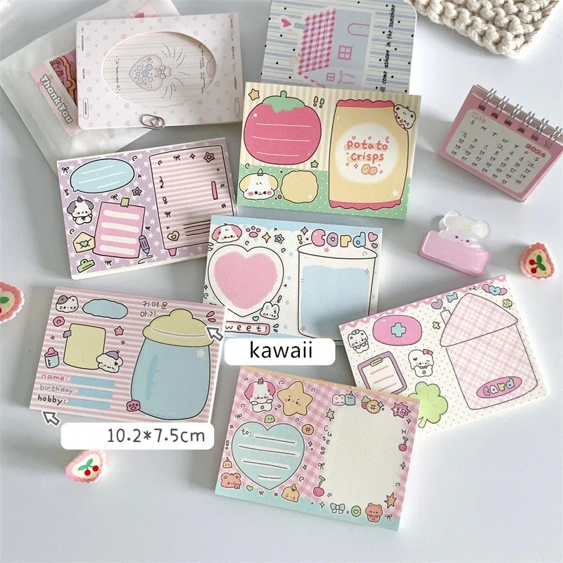 MINKYS 50 Sheets Kawaii Cartoon Milk Puppy Memo Pads Paper To Do List Journal Note Paperlaria DIY Material Stationery