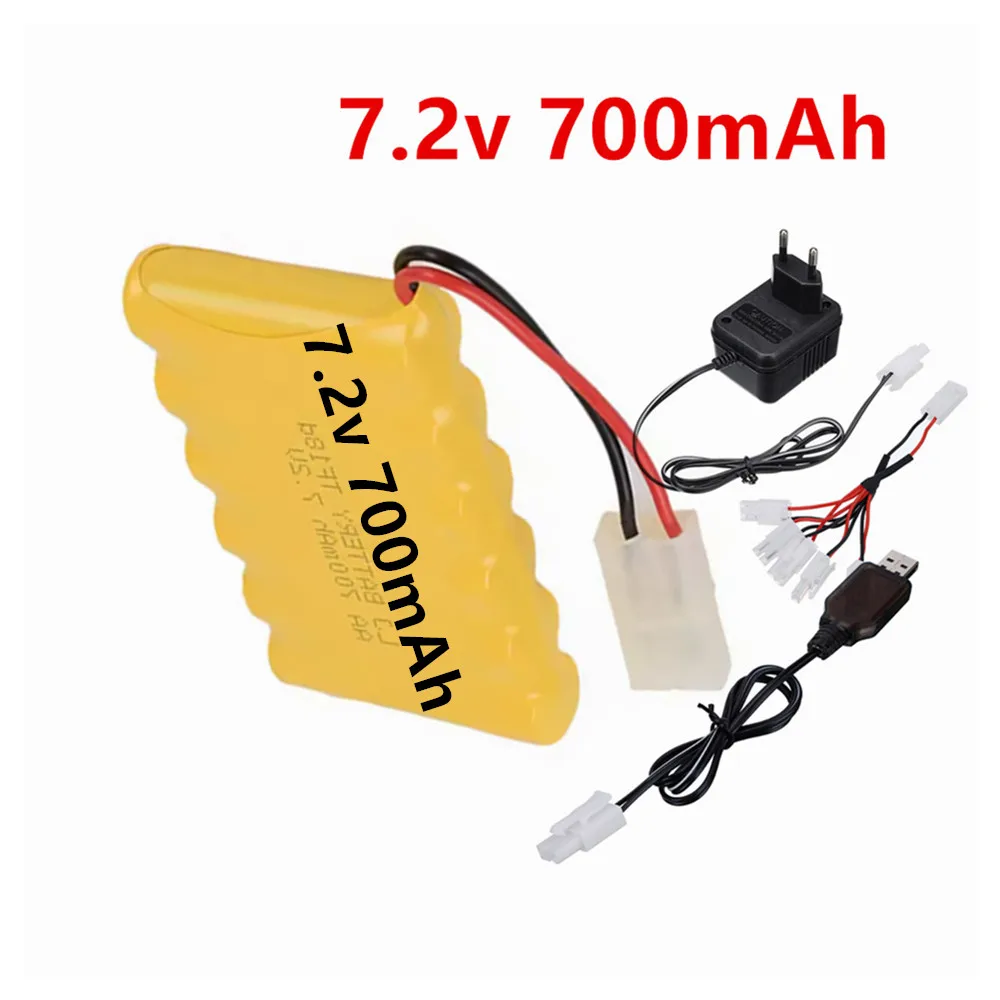 7.2V 700mAh Ni-CD AA Rechargeable Battery Tamiya Plug and charger set For RC Truck ca boat toys model 7.2 v 700 mah battery
