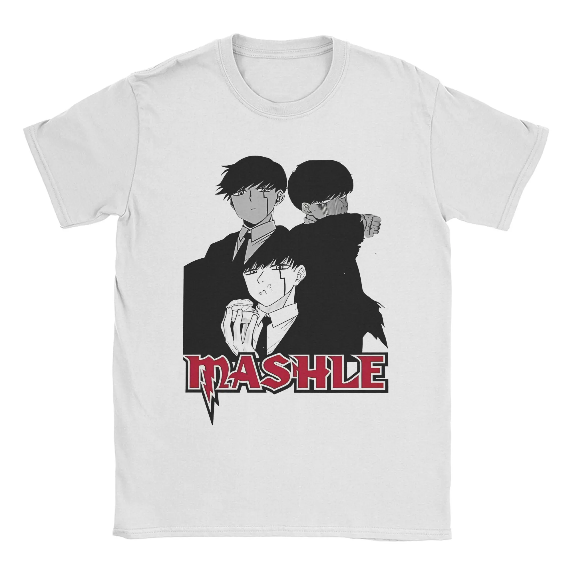 Vintage Mashle Magic and Muscles T-Shirts for Men Round Collar  Cotton T Shirt Mash Burnedead Anime Short Sleeve Tees Gift Tops