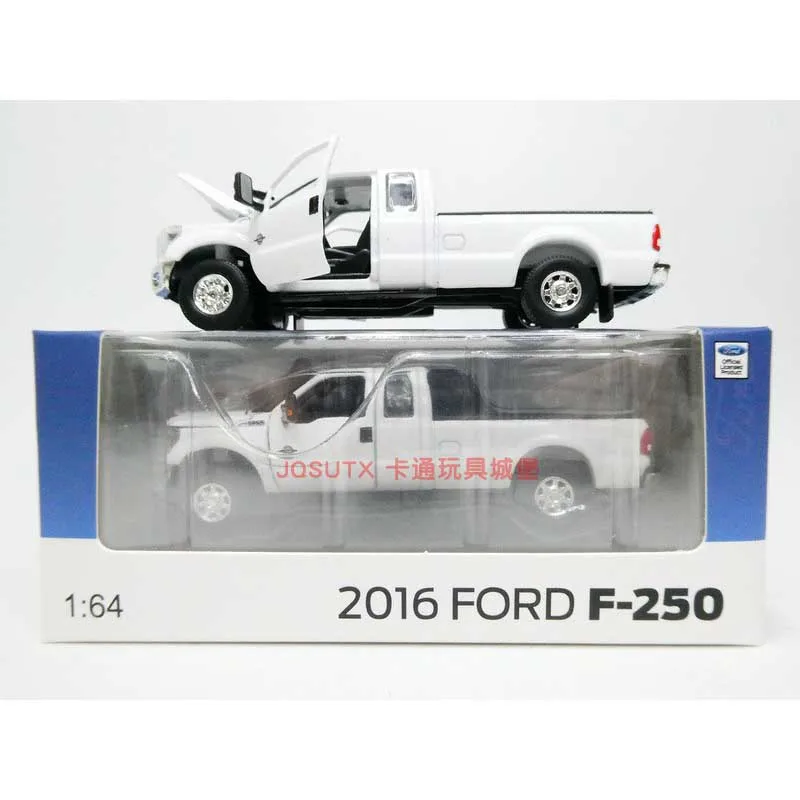 BM Diecast 1:64 2016 F-250 White Alloy Pickup Truck Model Open Door Adult Collection Display Ornament Boy Toy