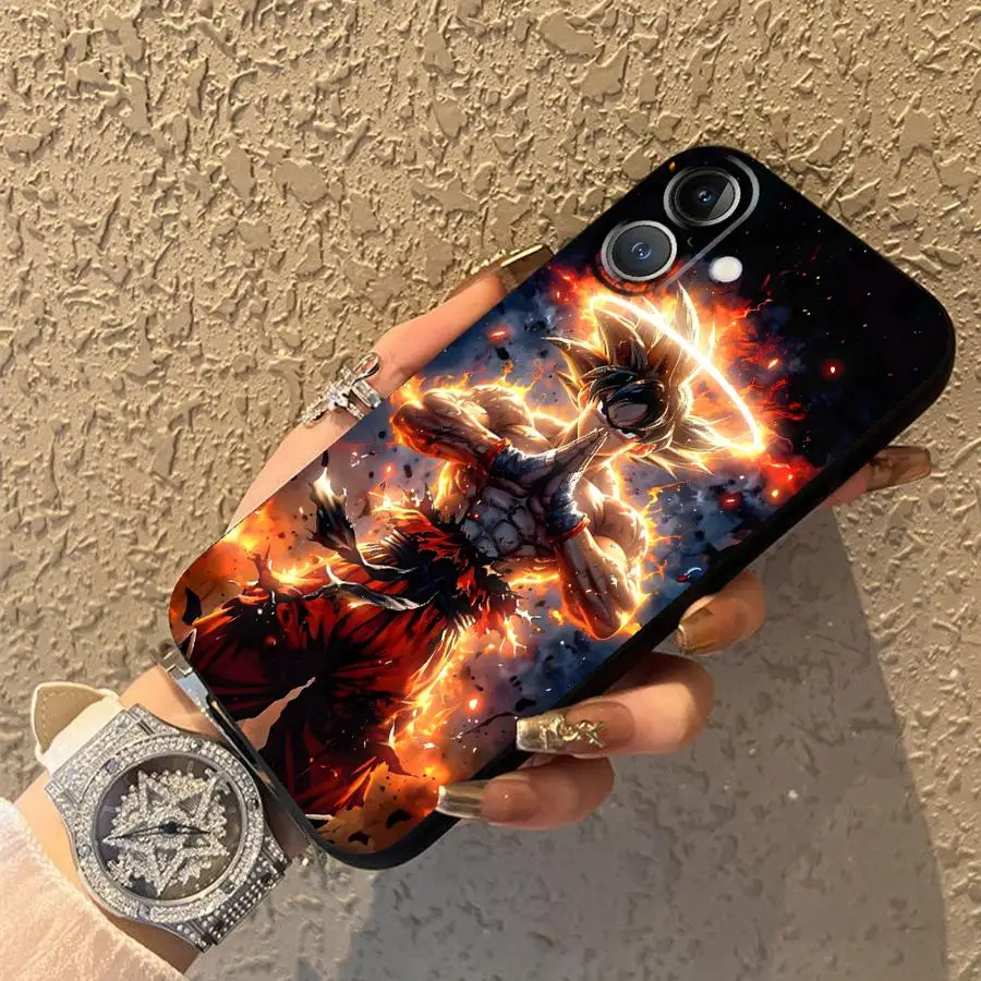 Dragon Ball Anime Cool Son Goku Black Soft Phone Cover Case for iPhone 7 8 15 16 14 Plus XR 17Air 13 12 11 17 Pro Max XS Max