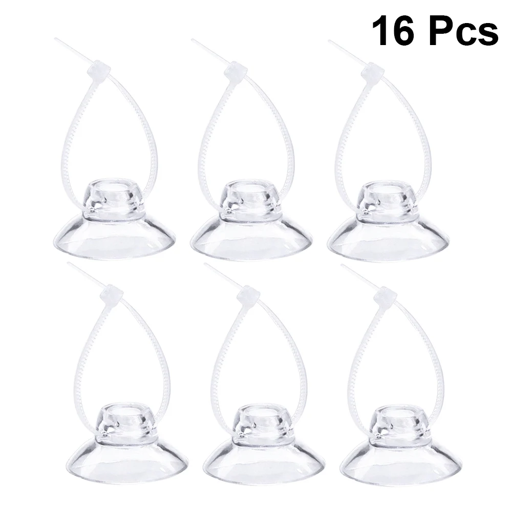 

16pcs Suction Cup Fixing Tool Clear Plastic Hooks Without Hook For Balloon Wedding Glass Window Decor Poster Sign Frame Hanging
