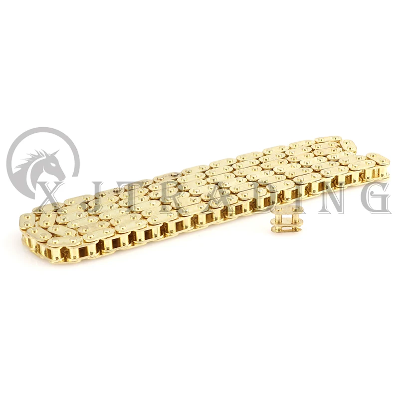 Gold  T8F chains 58L/88L/108L/126L/136L links with Spare Master Link For Mini Dirt BIKE Quad ATV 47cc 49cc Minimoto Pocket Bikes