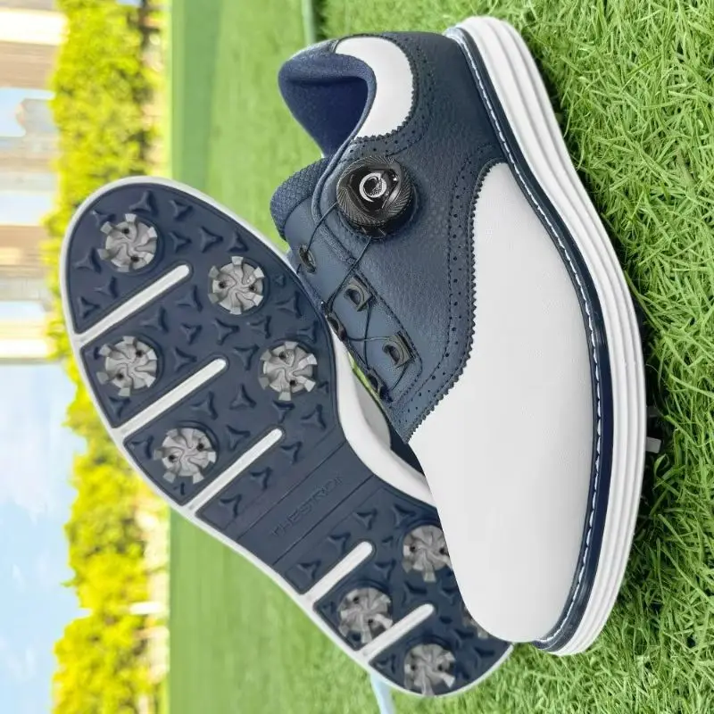 

Professional Golf Shoes for Men Quick Lacing Golf Training Shoes Mens Anti Slip Walking Shoes Man Spikes Golf Shoe