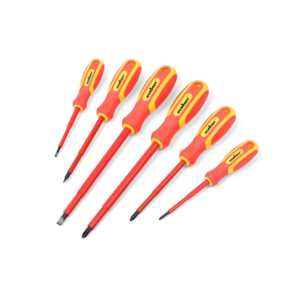 

6pc Insulated Screwdriver Set Magnetic Tips Electrician's VDE 1000V Hand Tool Opening Repair Precision