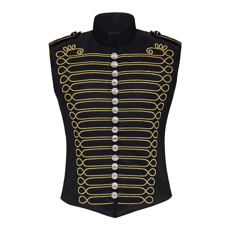 سترة LQMen's التأثيرية لفرقة الروك، سترة عسكرية للطبال بدون أكمام، سترة موكب، فرقة مسيرة، زي رومانسي كيميائي