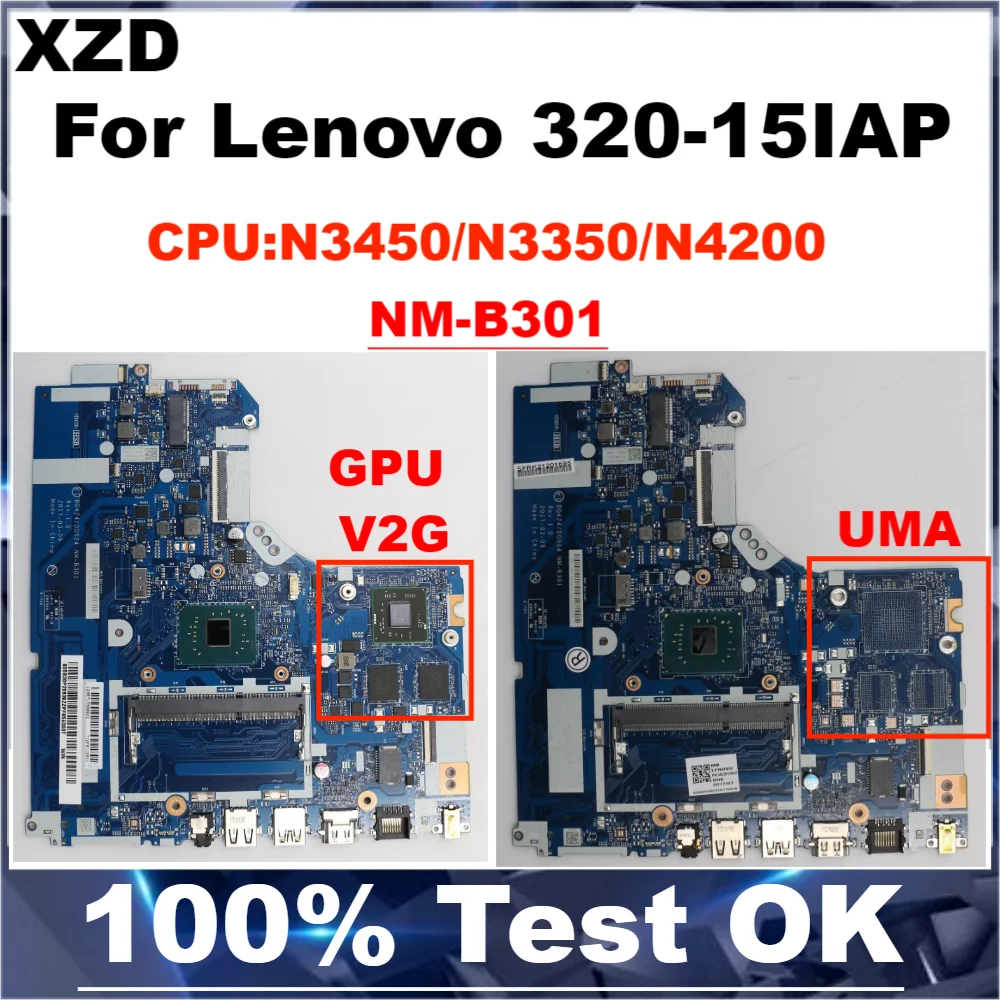 

NM-B301 Mainboard For LENOVO Ideapad 320-15IAP Laptop Motherboard.with N3450 N3350 N4200 CPU.V2G GPU.Fully Tested