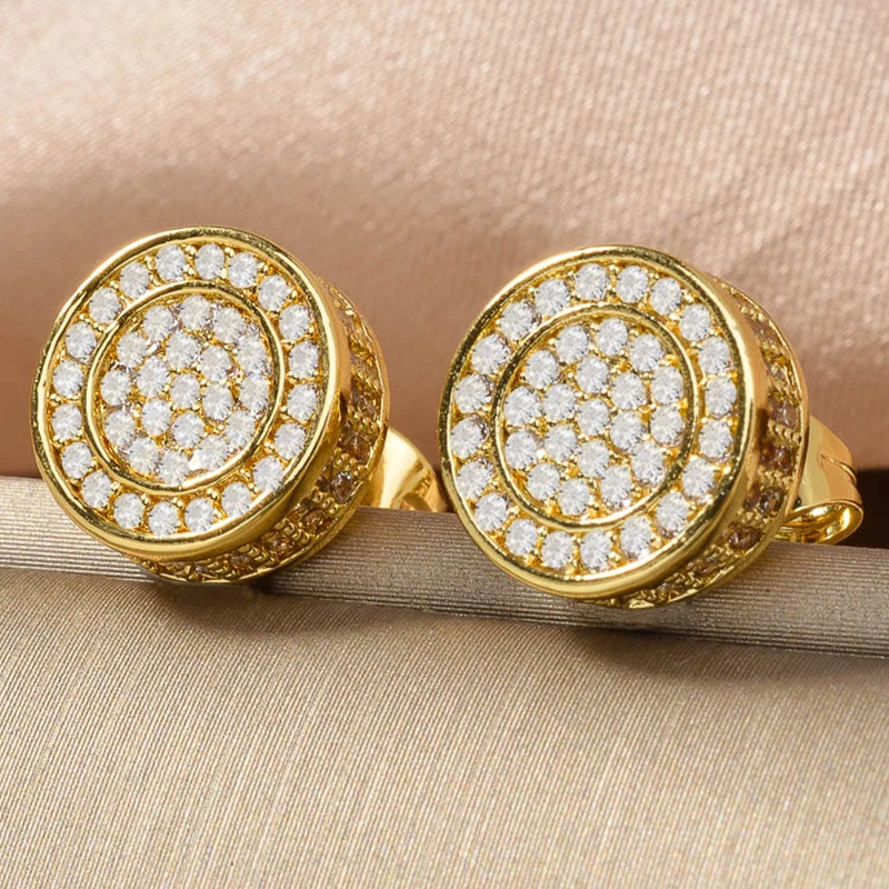 ZEADear Wedding Jewelry Bling Stub Earrings Round Ornaments Women Light Luxury Elegant Earring Engagement
