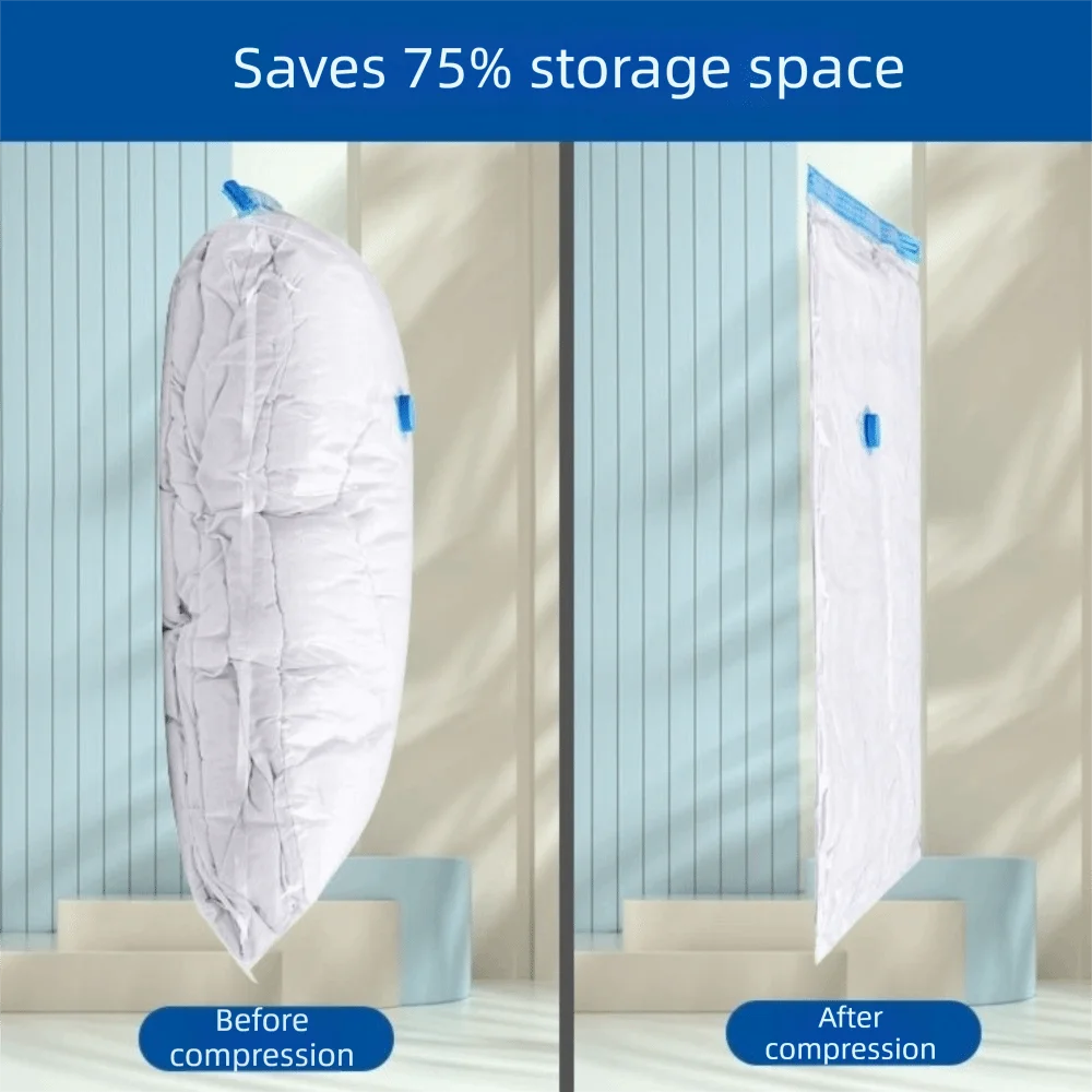 

Reusable Vacuum Storage Bag Transparent Thickened Compression Bag Large Capacity Waterproof Down Jacket Storage Bag