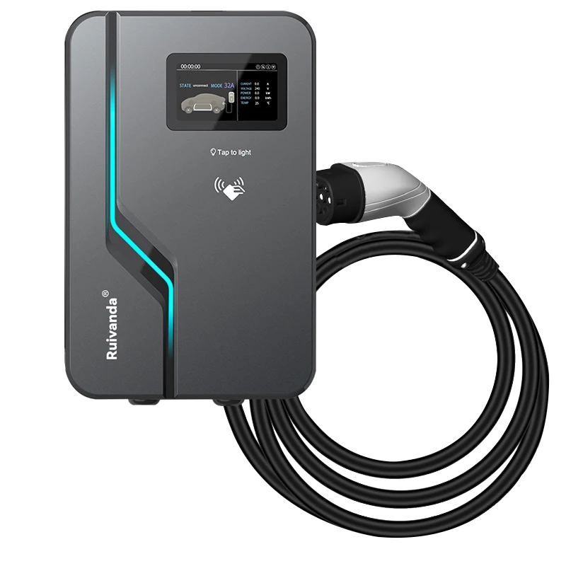 

RUIVANDA Mode 3 Wallbox 7KW 22KW 3 Phase 32A EV Charger Level 2 AC Charger Electric Car Charging Station