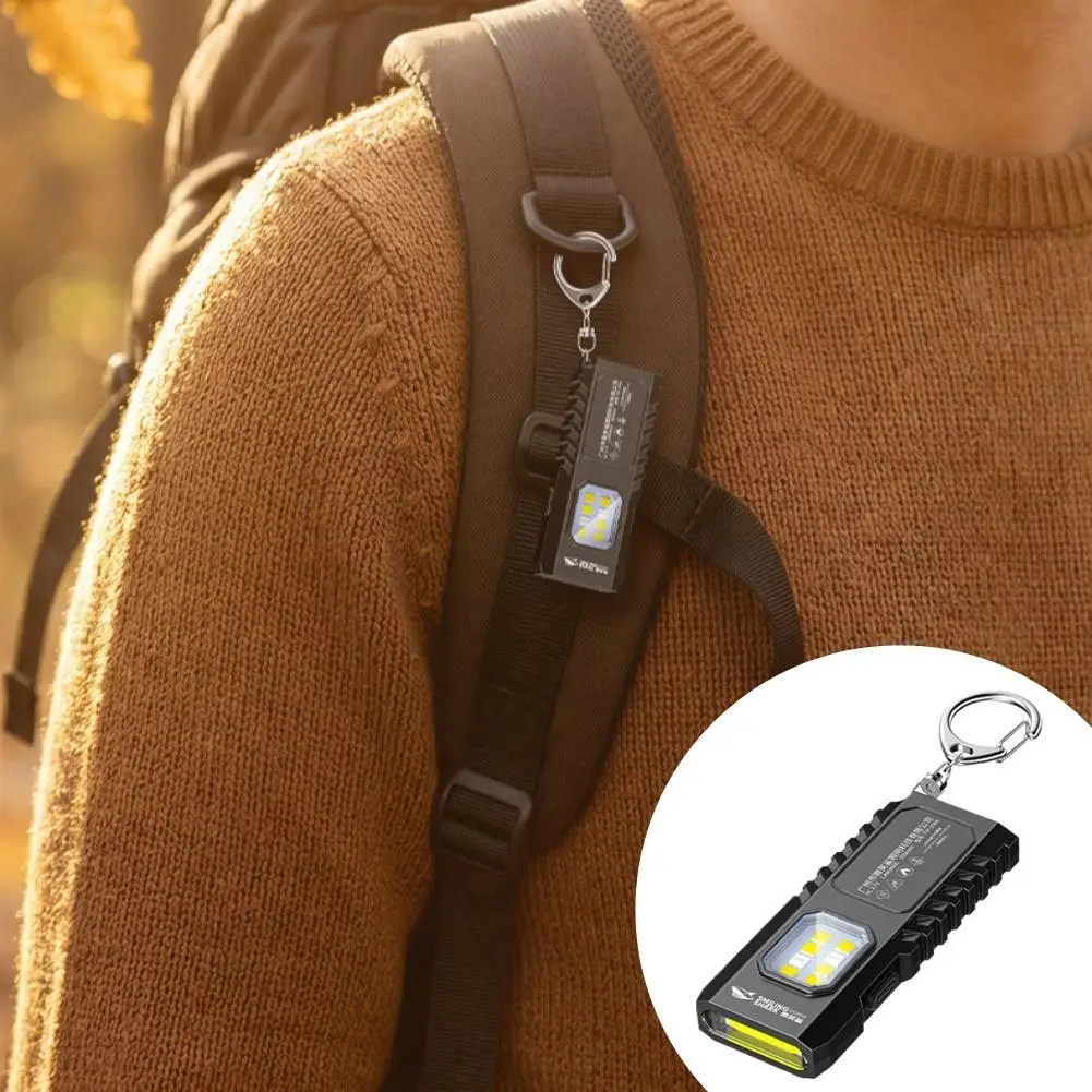 Multi Functional Portable Keychain Light With Strong Magnetic Adsorption For Maintenance And Repair Flashing Light ﻿