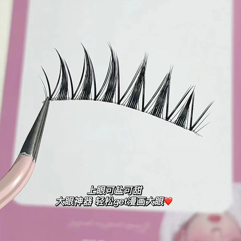 5 Pairs Thick Manga Girls Group False Eyelashes Japanese Korean Transparent Stalk Eyelash Beauty Makeup Eyelash Extension