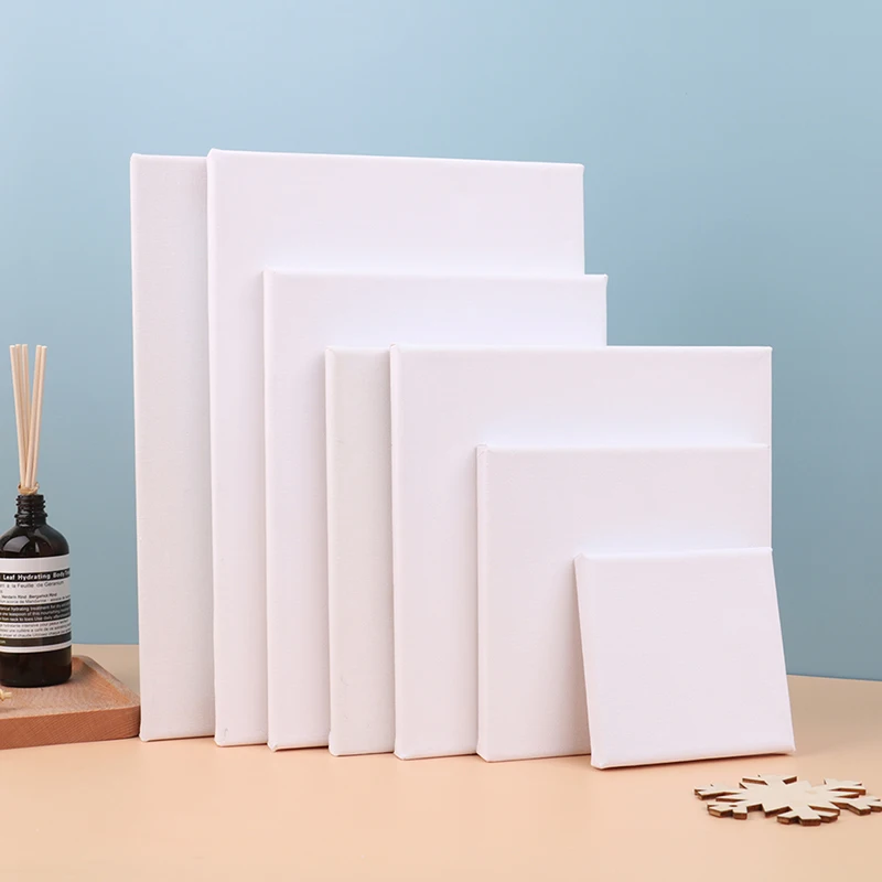White Blank Square Artist Canvas For Oil Painting On Canvas, Acrylic Watercolor Oil Paint With Wood Frame As Primer Accessories