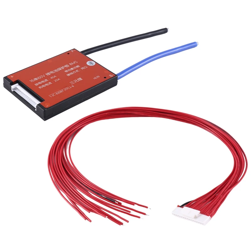 FFYY-Puerto separado dividido Puerto común Temp NTC Placa de protección de batería de litio Balance 16S 60V Li-Ion BMS 18650