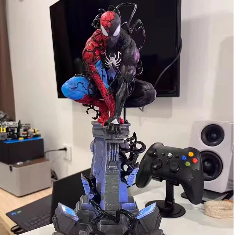 Marvel Symbiote Spider Man Venom Up Collectible Statue Model Action Figure For Marvel Fans Desktop Display Decor view 6