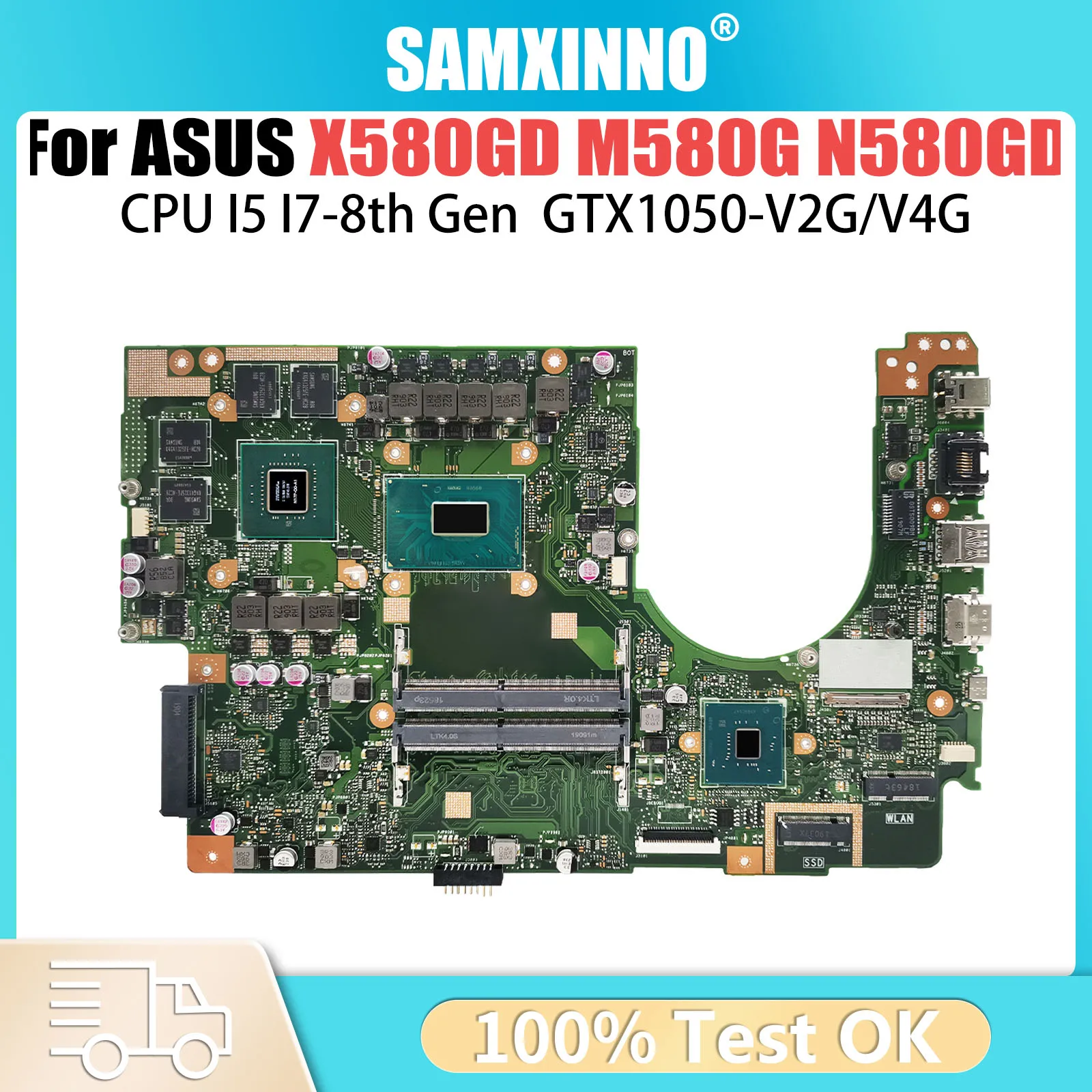 X580GD Mainboard For ASUS Zenbook pro 15 X580 X580G N580G N580G N580GD Laptop Motherboard With i5-8300H i7-8750H GTX1050-V2G/V4G