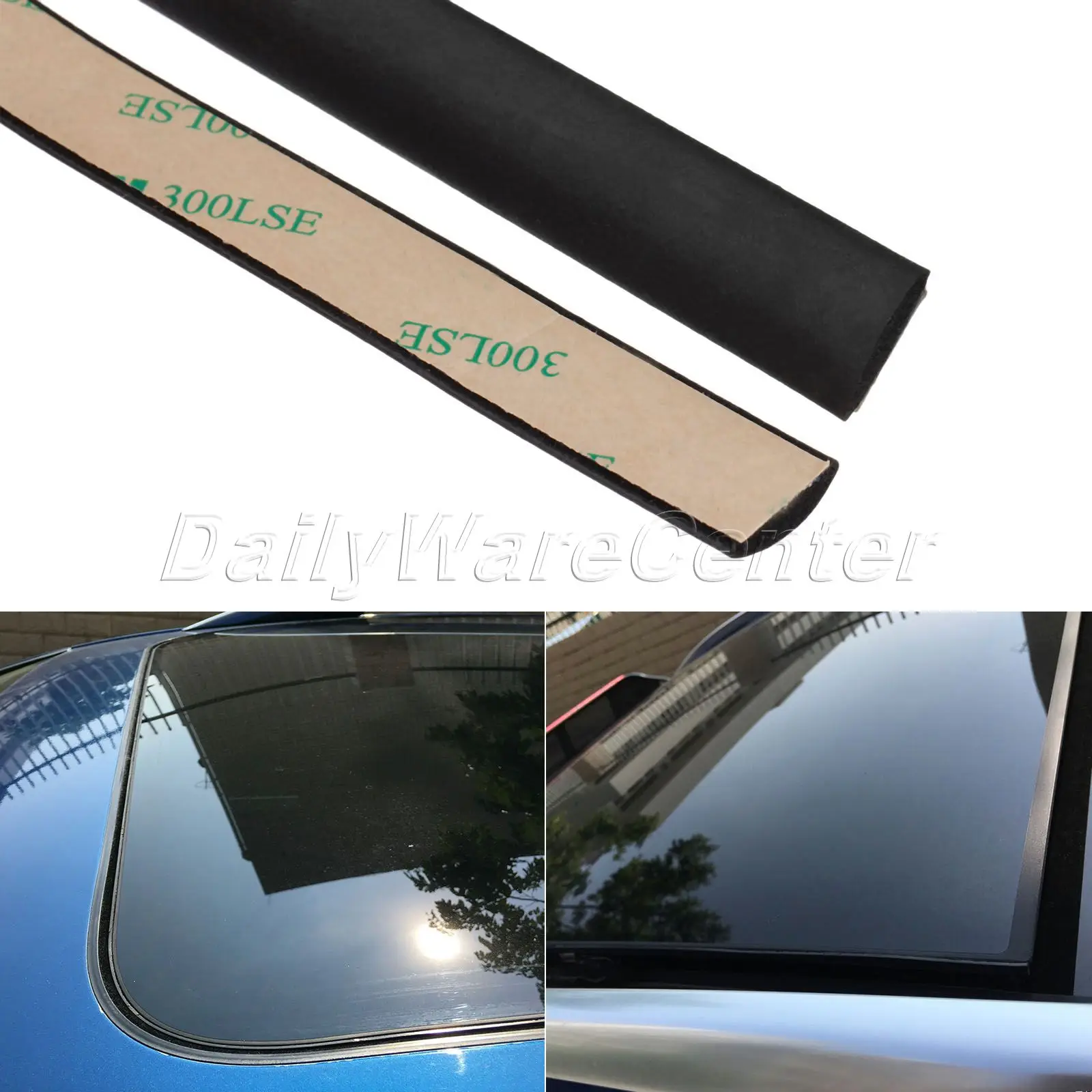 5 Meters Waterproof Rubber Sealed Strips For Auto Car Front Rear Windshield Sunroof Triangular Window Edge Weatherstrip