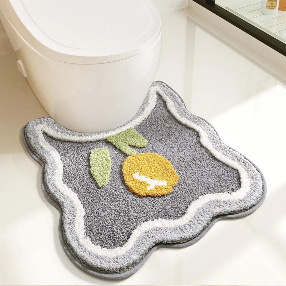 Bathroom Decoration 20*21.6inch Microfiber Toilet Rug 3D Printed Bathroom Decor Rug Non-slip Rug Absorbent Bathroom Rug