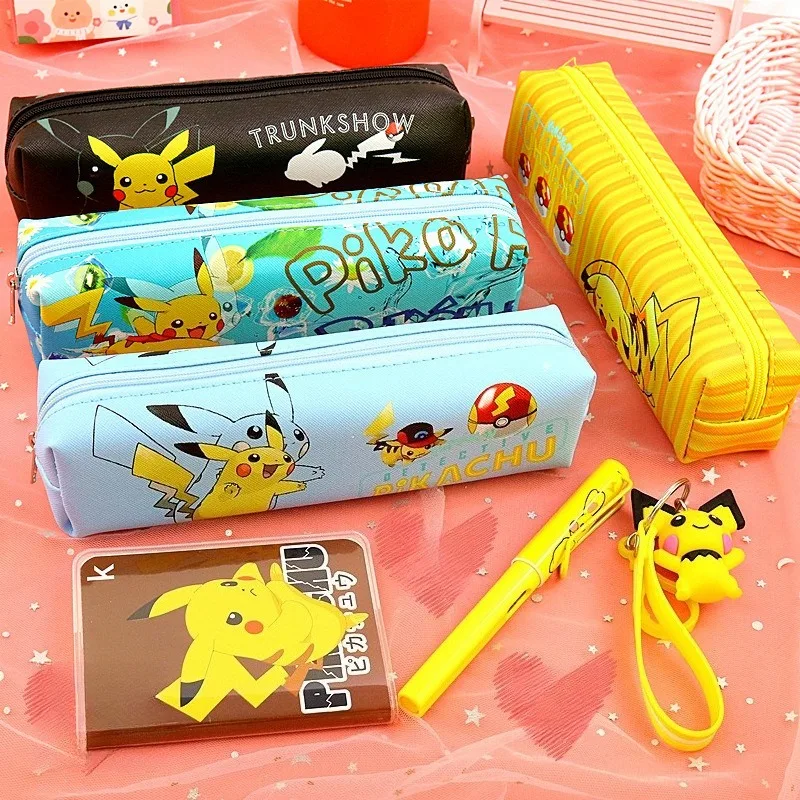

Pokemon Student Stationery Bag Cute Cartoon Pikachu Portable Large Capacity Pencil Case Cosmetic Bag School Supplies Child Gifts