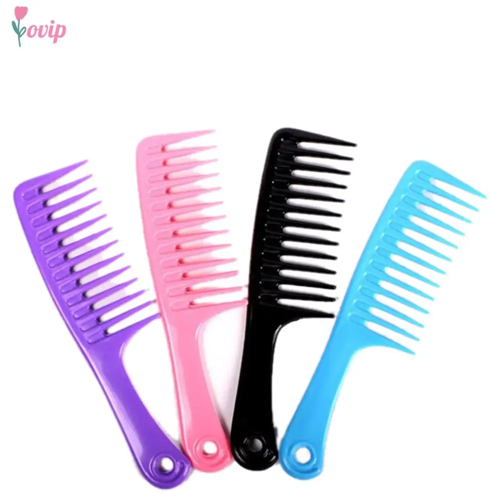 Handgrip Barber Hairdressing Haircut Comb Plastic Wide Tooth Hair Combs Hairstyle Women Lady Styling Tools Candy Colors 23.8cm