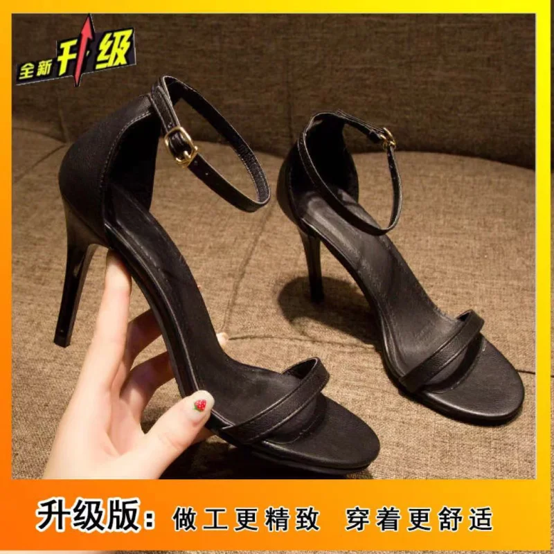 Women Sandals Ankle Lace Shoes Sexy Open Toed High Heel Sandals Party Wedding Women High Heels Luxury Black