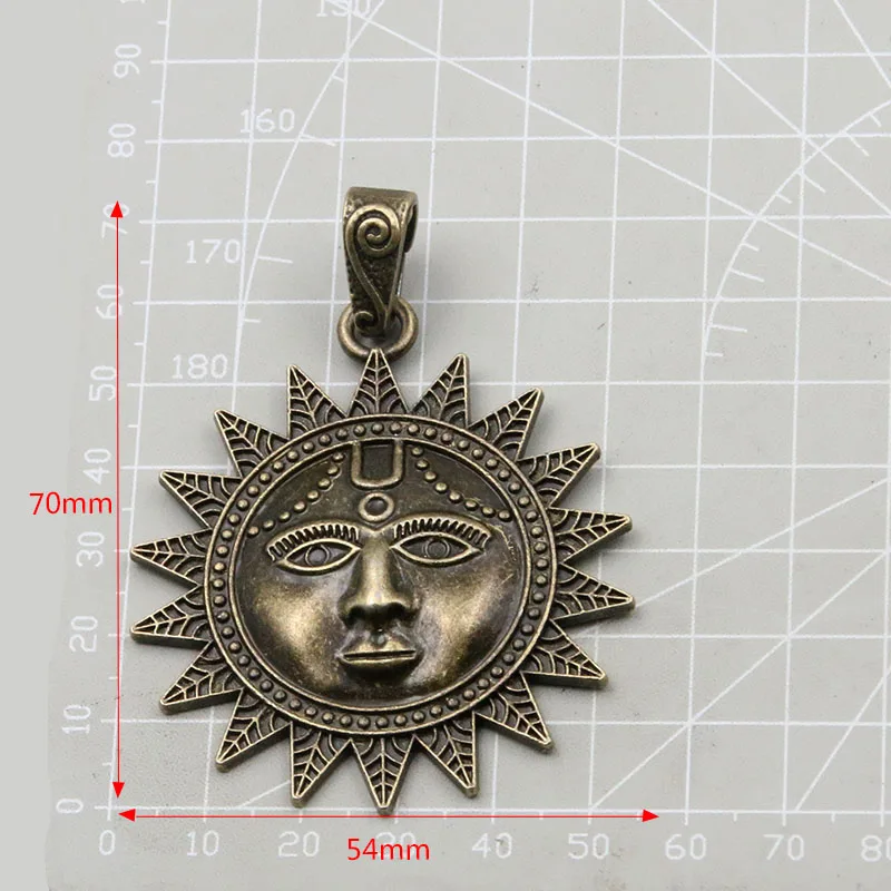 1PCS 54*70mm 2 Color Big Radiant Sun Charms Nature Pendants Handmade Decoration Vintage For DIY Jewelry Making Findings